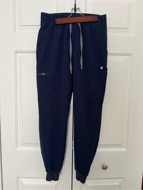 Figs Navy Cargo Jogger Pants with Drawstring